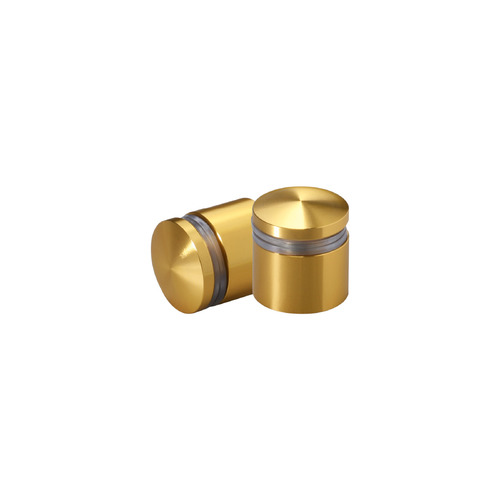 3/4'' Diameter X 1/2'' Barrel Length, Aluminum Rounded Head Standoffs, Gold Anodized Finish Easy Fasten Standoff (For Inside / Outside use) [Required Material Hole Size: 7/16'']