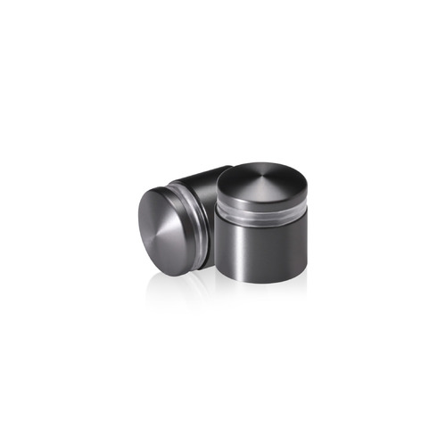 3/4'' Diameter X 1/2'' Barrel Length, Aluminum Rounded Head Standoffs, Titanium Anodized Finish Easy Fasten Standoff (For Inside / Outside use) [Required Material Hole Size: 7/16'']