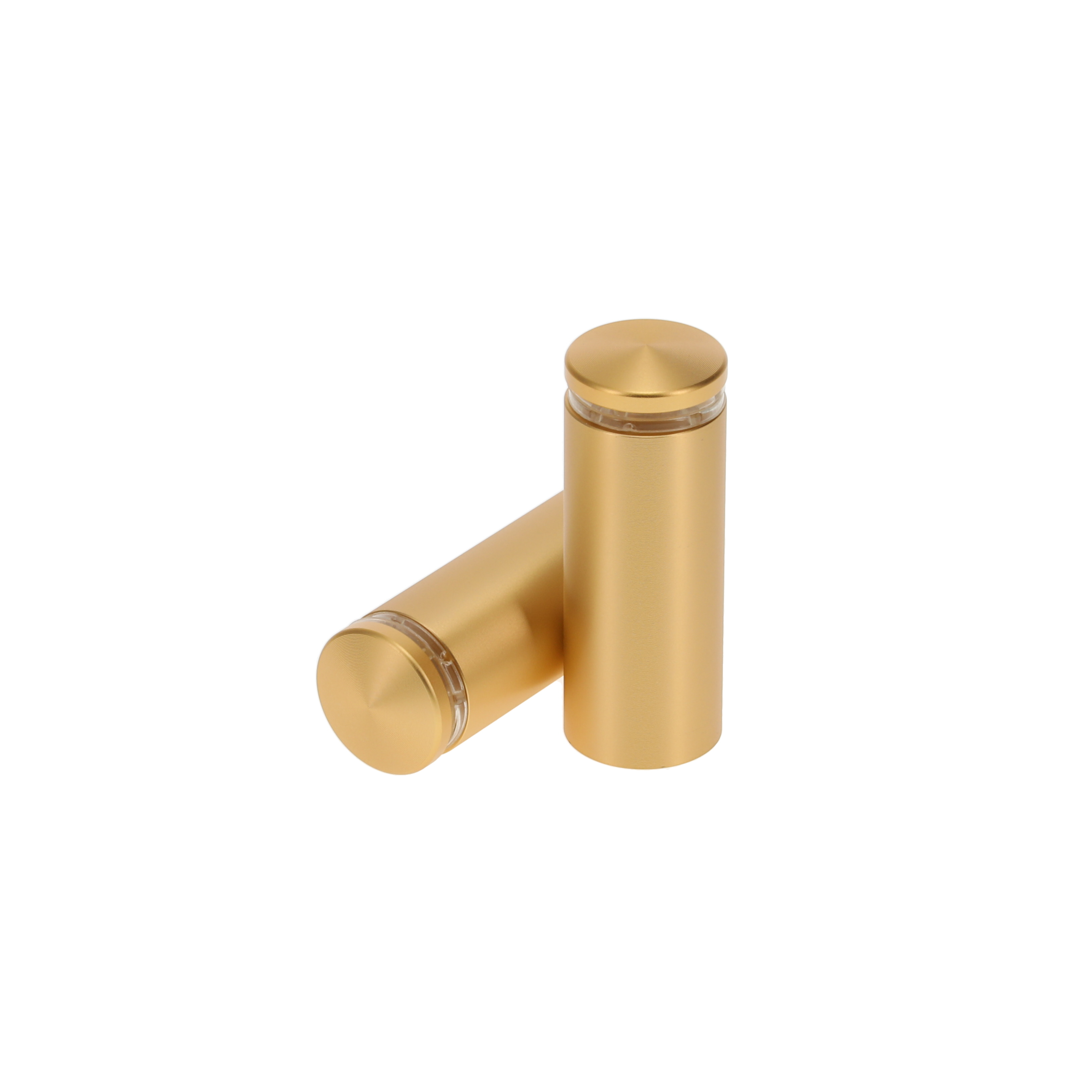 3/4'' Diameter X 1-3/4'' Barrel Length, Aluminum Rounded Head Standoffs, Matte Champagne Anodized Finish Easy Fasten Standoff (For Inside / Outside use) [Required Material Hole Size: 7/16'']