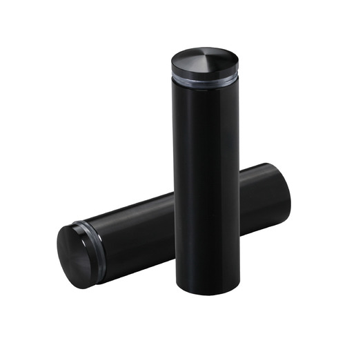 3/4'' Diameter X 2-1/2'' Barrel Length, Aluminum Rounded Head Standoffs, Black Anodized Finish Easy Fasten Standoff (For Inside / Outside use) [Required Material Hole Size: 7/16'']