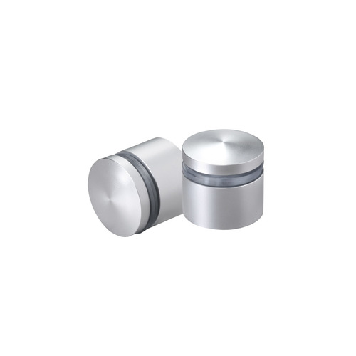 7/8'' Diameter X 1/2'' Barrel Length, Aluminum Rounded Head Standoffs, Clear Anodized Finish Easy Fasten Standoff (For Inside / Outside use) [Required Material Hole Size: 7/16'']