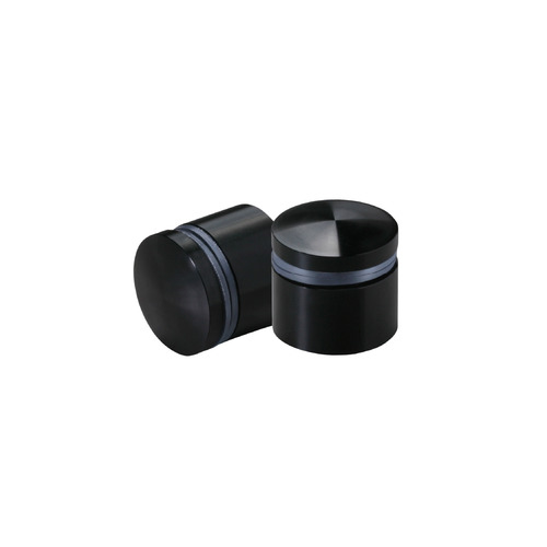 7/8'' Diameter X 1/2'' Barrel Length, Aluminum Rounded Head Standoffs, Black Anodized Finish Easy Fasten Standoff (For Inside / Outside use) [Required Material Hole Size: 7/16'']