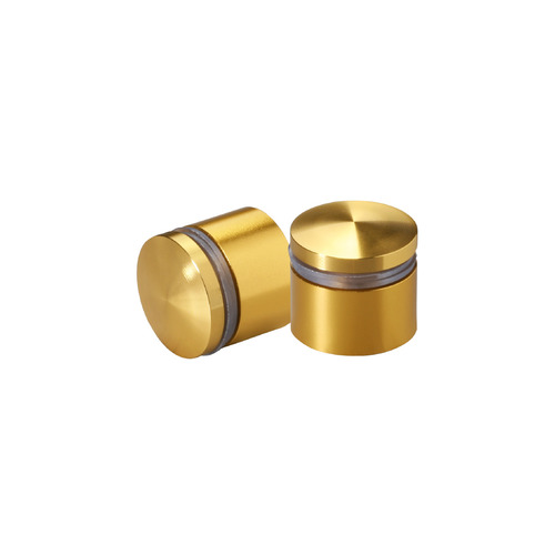 7/8'' Diameter X 1/2'' Barrel Length, Aluminum Rounded Head Standoffs, Gold Anodized Finish Easy Fasten Standoff (For Inside / Outside use) [Required Material Hole Size: 7/16'']