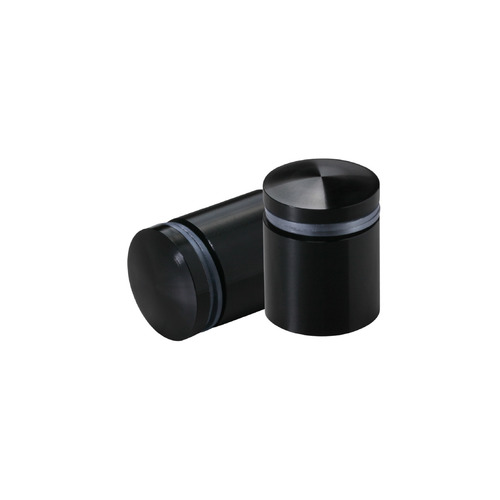 7/8'' Diameter X 3/4'' Barrel Length, Aluminum Rounded Head Standoffs, Black Anodized Finish Easy Fasten Standoff (For Inside / Outside use) [Required Material Hole Size: 7/16'']