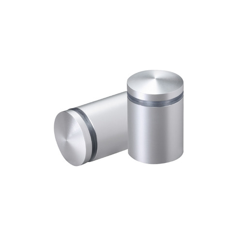 7/8'' Diameter X 1'' Barrel Length, Aluminum Rounded Head Standoffs, Clear Anodized Finish Easy Fasten Standoff (For Inside / Outside use) [Required Material Hole Size: 7/16'']