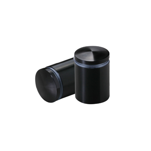 7/8'' Diameter X 1'' Barrel Length, Aluminum Rounded Head Standoffs, Black Anodized Finish Easy Fasten Standoff (For Inside / Outside use) [Required Material Hole Size: 7/16'']