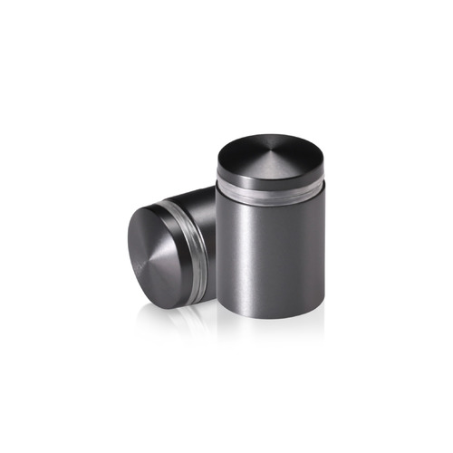 7/8'' Diameter X 1'' Barrel Length, Aluminum Rounded Head Standoffs, Titanium Anodized Finish Easy Fasten Standoff (For Inside / Outside use) [Required Material Hole Size: 7/16'']