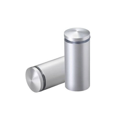 7/8'' Diameter X 1-3/4'' Barrel Length, Aluminum Rounded Head Standoffs, Clear Anodized Finish Easy Fasten Standoff (For Inside / Outside use) [Required Material Hole Size: 7/16'']