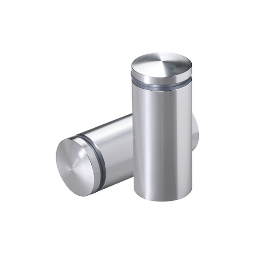 7/8'' Diameter X 1-3/4'' Barrel Length, Aluminum Rounded Head Standoffs, Shiny Anodized Finish Easy Fasten Standoff (For Inside / Outside use) [Required Material Hole Size: 7/16'']