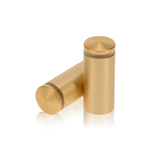 7/8'' Diameter X 1-3/4'' Barrel Length, Aluminum Rounded Head Standoffs, Matte Champagne Anodized Finish Easy Fasten Standoff (For Inside / Outside use) [Required Material Hole Size: 7/16'']