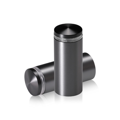 7/8'' Diameter X 1-3/4'' Barrel Length, Aluminum Rounded Head Standoffs, Titanium Anodized Finish Easy Fasten Standoff (For Inside / Outside use) [Required Material Hole Size: 7/16'']