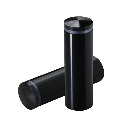 7/8'' Diameter X 2-1/2'' Barrel Length, Aluminum Rounded Head Standoffs, Black Anodized Finish Easy Fasten Standoff (For Inside / Outside use) [Required Material Hole Size: 7/16'']