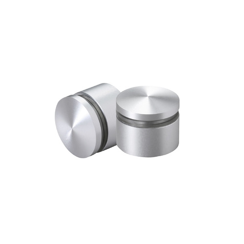 1'' Diameter X 1/2'' Barrel Length, Aluminum Rounded Head Standoffs, Clear Anodized Finish Easy Fasten Standoff (For Inside / Outside use) [Required Material Hole Size: 7/16'']