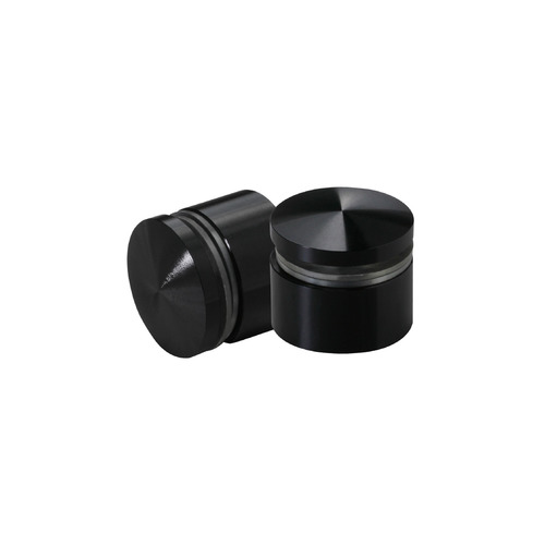 1'' Diameter X 1/2'' Barrel Length, Aluminum Rounded Head Standoffs, Black Anodized Finish Easy Fasten Standoff (For Inside / Outside use) [Required Material Hole Size: 7/16'']