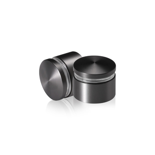 1'' Diameter X 1/2'' Barrel Length, Aluminum Rounded Head Standoffs, Titanium Anodized Finish Easy Fasten Standoff (For Inside / Outside use) [Required Material Hole Size: 7/16'']