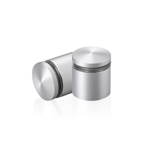 1'' Diameter X 3/4'' Barrel Length, Aluminum Rounded Head Standoffs, Clear Anodized Finish Easy Fasten Standoff (For Inside / Outside use) [Required Material Hole Size: 7/16'']