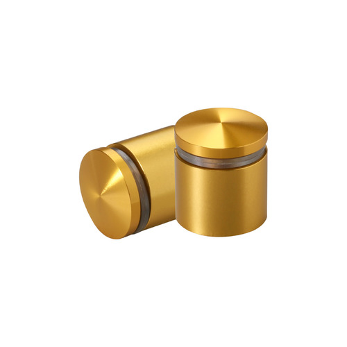 1'' Diameter X 3/4'' Barrel Length, Aluminum Rounded Head Standoffs, Gold Anodized Finish Easy Fasten Standoff (For Inside / Outside use) [Required Material Hole Size: 7/16'']