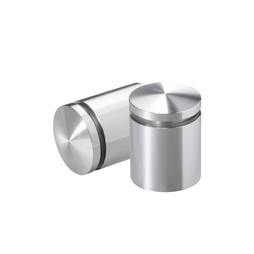 1'' Diameter X 1'' Barrel Length, Aluminum Rounded Head Standoffs, Shiny Anodized Finish Easy Fasten Standoff (For Inside / Outside use) [Required Material Hole Size: 7/16'']