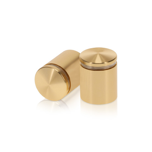1'' Diameter X 1'' Barrel Length, Aluminum Rounded Head Standoffs, Champagne Anodized Finish Easy Fasten Standoff (For Inside / Outside use) [Required Material Hole Size: 7/16'']