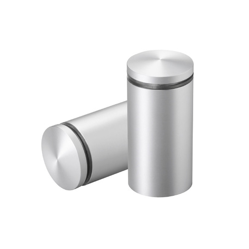 1'' Diameter X 1-3/4 Barrel Length, Aluminum Rounded Head Standoffs, Clear Anodized Finish Easy Fasten Standoff (For Inside / Outside use) [Required Material Hole Size: 7/16'']