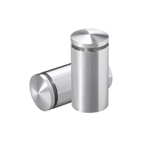 1'' Diameter X 1-3/4 Barrel Length, Aluminum Rounded Head Standoffs, Shiny Anodized Finish Easy Fasten Standoff (For Inside / Outside use) [Required Material Hole Size: 7/16'']