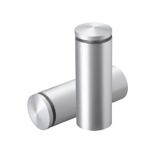 1'' Diameter X 2-1/2 Barrel Length, Aluminum Rounded Head Standoffs, Clear Anodized Finish Easy Fasten Standoff (For Inside / Outside use) [Required Material Hole Size: 7/16'']