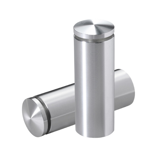 1'' Diameter X 2-1/2 Barrel Length, Aluminum Rounded Head Standoffs, Shiny Anodized Finish Easy Fasten Standoff (For Inside / Outside use) [Required Material Hole Size: 7/16'']