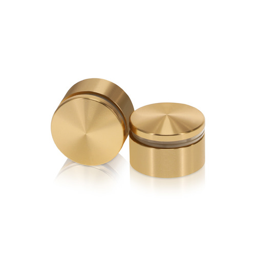 1-1/4'' Diameter X 1/2'' Barrel Length, Aluminum Rounded Head Standoffs, Champagne Anodized Finish Easy Fasten Standoff (For Inside / Outside use) [Required Material Hole Size: 7/16'']