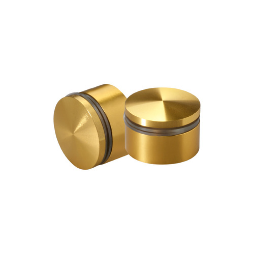 1-1/4'' Diameter X 1/2'' Barrel Length, Aluminum Rounded Head Standoffs, Gold Anodized Finish Easy Fasten Standoff (For Inside / Outside use) [Required Material Hole Size: 7/16'']