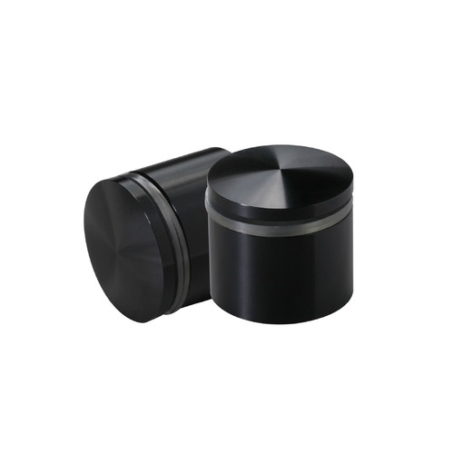 1-1/4'' Diameter X 3/4'' Barrel Length, Aluminum Rounded Head Standoffs, Black Anodized Finish Easy Fasten Standoff (For Inside / Outside use) [Required Material Hole Size: 7/16'']