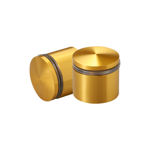1-1/4'' Diameter X 3/4'' Barrel Length, Aluminum Rounded Head Standoffs, Gold Anodized Finish Easy Fasten Standoff (For Inside / Outside use) [Required Material Hole Size: 7/16'']