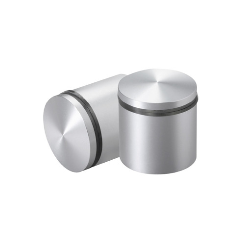 1-1/4'' Diameter X 1'' Barrel Length, Aluminum Rounded Head Standoffs, Clear Anodized Finish Easy Fasten Standoff (For Inside / Outside use) [Required Material Hole Size: 7/16'']