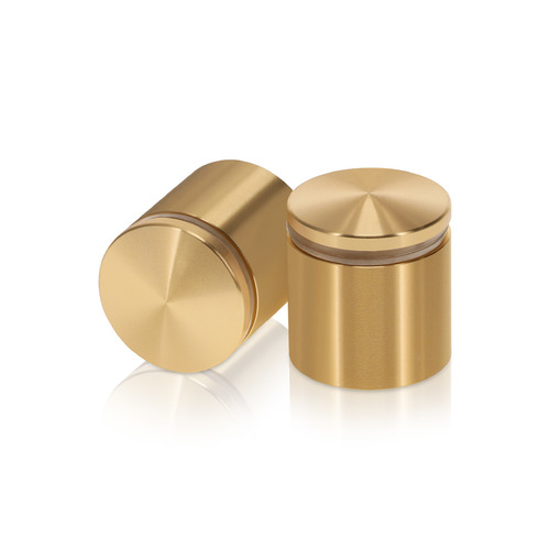 1-1/4'' Diameter X 1'' Barrel Length, Aluminum Rounded Head Standoffs, Champagne Anodized Finish Easy Fasten Standoff (For Inside / Outside use) [Required Material Hole Size: 7/16'']