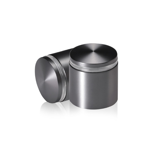 1-1/4'' Diameter X 1'' Barrel Length, Aluminum Rounded Head Standoffs, Titanium Anodized Finish Easy Fasten Standoff (For Inside / Outside use) [Required Material Hole Size: 7/16'']