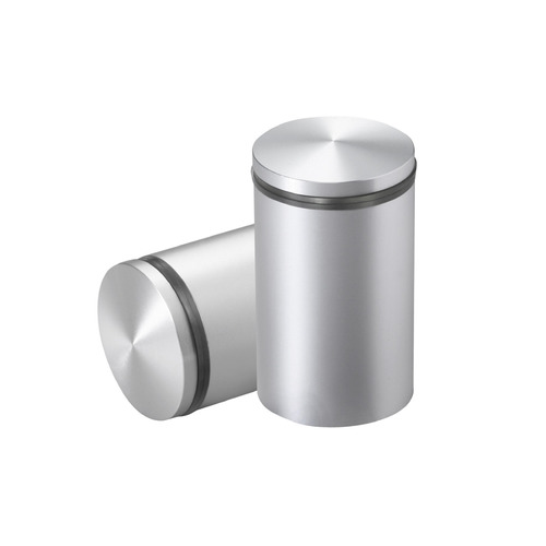 1-1/4'' Diameter X 1-3/4'' Barrel Length, Aluminum Rounded Head Standoffs, Clear Anodized Finish Easy Fasten Standoff (For Inside / Outside use) [Required Material Hole Size: 7/16'']