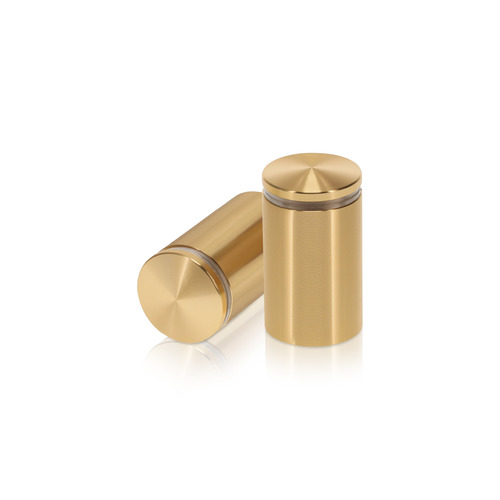 1-1/4'' Diameter X 1-3/4'' Barrel Length, Aluminum Rounded Head Standoffs, Champagne Anodized Finish Easy Fasten Standoff (For Inside / Outside use) [Required Material Hole Size: 7/16'']