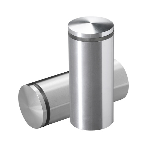1-1/4'' Diameter X 2-1/2'' Barrel Length, Aluminum Rounded Head Standoffs, Shiny Anodized Finish Easy Fasten Standoff (For Inside / Outside use) [Required Material Hole Size: 7/16'']