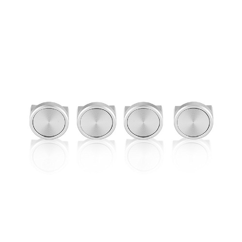Set of 4 5/8'' Diameter X 3/8'' Length, Aluminum Clear Anodized Panel Clip With Disc (With 3M Very High-Bond Adhesive-Backed), Accept 1/8'' to 1/4'' Material (For inside use) [Required Material Hole Size: 7/16'']