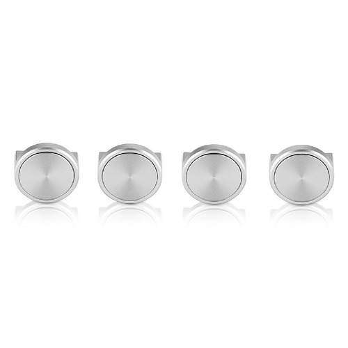 Set of 4 3/4'' Diameter X 3/8'' Length, Aluminum Clear Anodized Panel Clip With Disc (With 3M Very High-Bond Adhesive-Backed), Accept 1/8'' to 1/4'' Material (For inside use) [Required Material Hole Size: 7/16'']