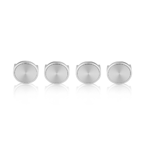 Set of 4 1'' Diameter X 3/8'' Length, Aluminum Clear Anodized Panel Clip With Disc (With 3M Very High-Bond Adhesive-Backed), Accept 1/8'' to 1/4'' Material (For inside use) [Required Material Hole Size: 7/16'']
