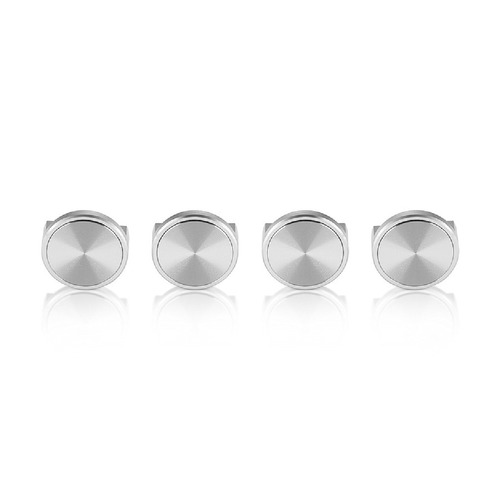Set of 4 1'' Diameter X 3/8'' Length, Aluminum Clear Shiny Anodized Panel Clip With Disc (With 3M Very High-Bond Adhesive-Backed), Accept 1/8'' to 1/4'' Material (For inside use) [Required Material Hole Size: 7/16'']