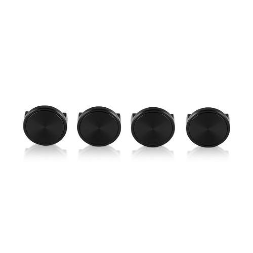 Set of 4 1'' Diameter X 3/8'' Length, Aluminum Matte Black Anodized Panel Clip With Disc (With 3M Very High-Bond Adhesive-Backed), Accept 1/8'' to 1/4'' Material (For inside use) [Required Material Hole Size: 7/16'']