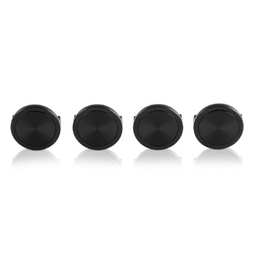 Set of 4 1-1/4'' Diameter X 3/8'' Length, Aluminum Matte Black Anodized Panel Clip With Disc (With 3M Very High-Bond Adhesive-Backed), Accept 1/8'' to 1/4'' Material (For inside use) [Required Material Hole Size: 7/16'']