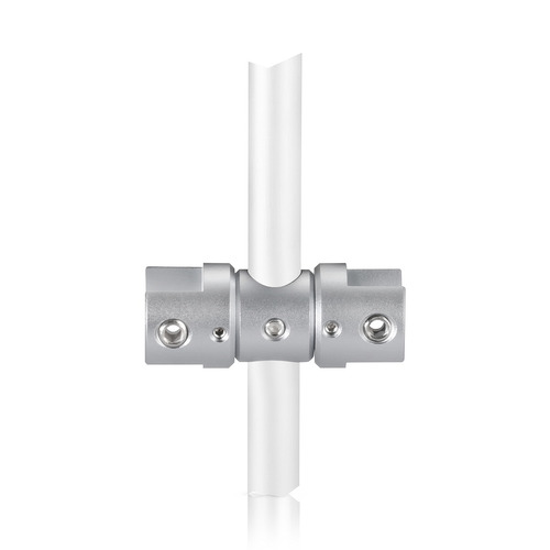 Pivoting Support - Up to 1/2'' - Double Sided - Side Clamp - Aluminum Clear Anodized - For 3/8'' Diameter Rod