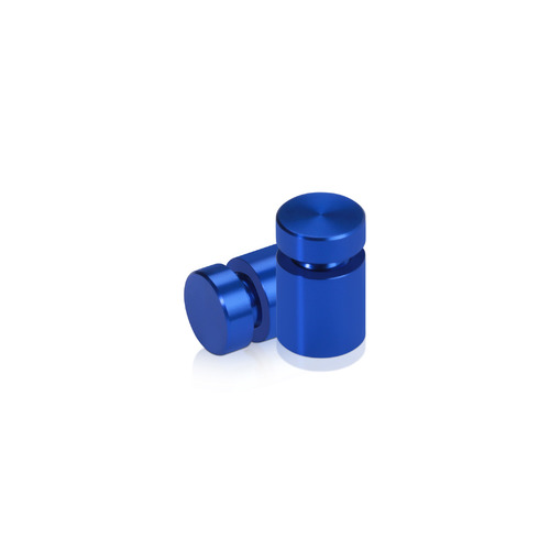 1/2'' Diameter X 1/2'' Barrel Length, Affordable Aluminum Standoffs, Blue Anodized Finish Easy Fasten Standoff (For Inside / Outside use) [Required Material Hole Size: 3/8'']