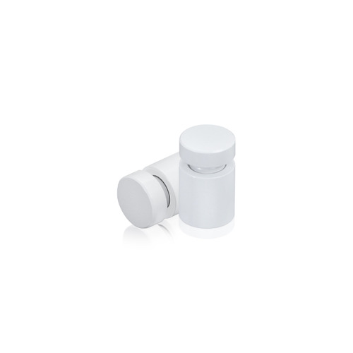 1/2'' Diameter X 1/2'' Barrel Length, Affordable Aluminum Standoffs, White Coated Finish Easy Fasten Standoff (For Inside / Outside use) [Required Material Hole Size: 3/8'']