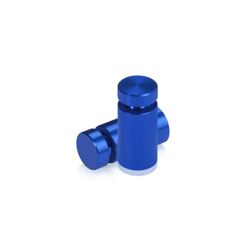 1/2'' Diameter X 3/4'' Barrel Length, Affordable Aluminum Standoffs, Blue Anodized Finish Easy Fasten Standoff (For Inside / Outside use) [Required Material Hole Size: 3/8'']