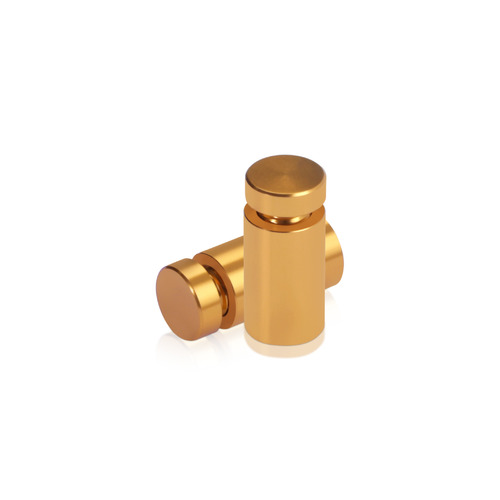 1/2'' Diameter X 3/4'' Barrel Length, Affordable Aluminum Standoffs, Gold Anodized Finish Easy Fasten Standoff (For Inside / Outside use) [Required Material Hole Size: 3/8'']