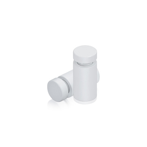 1/2'' Diameter X 3/4'' Barrel Length, Affordable Aluminum Standoffs, White Coated Finish Easy Fasten Standoff (For Inside / Outside use) [Required Material Hole Size: 3/8'']