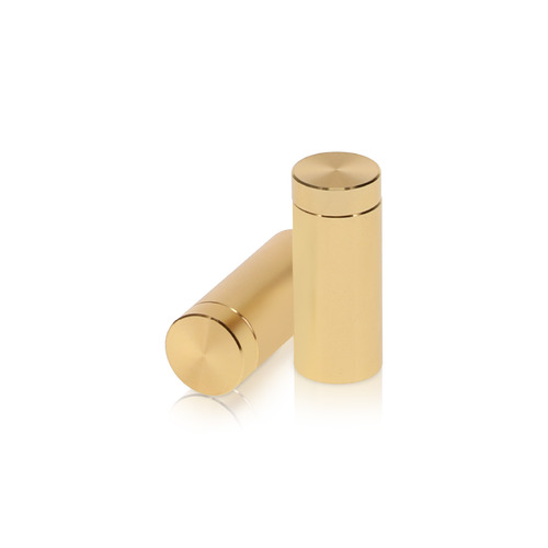 1/2'' Diameter X 1'' Barrel Length, Affordable Aluminum Standoffs, Champagne Anodized Finish Easy Fasten Standoff (For Inside / Outside use) [Required Material Hole Size: 3/8'']